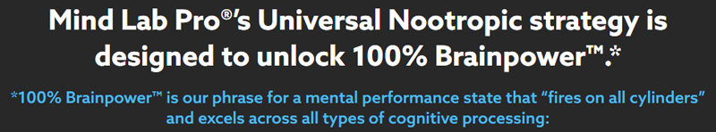 Mind Lab Pro Nootropic designed to unlock 100% Brainpower